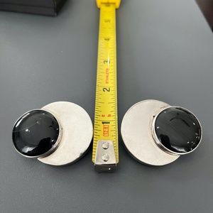 TAXCO Mexico Sterling Silver (925) & Onyx Earrings Signed